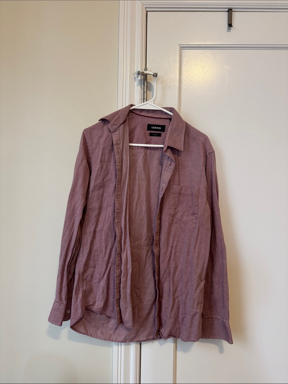 Casual Long-Sleeve Button-Down Shirt in Mauve